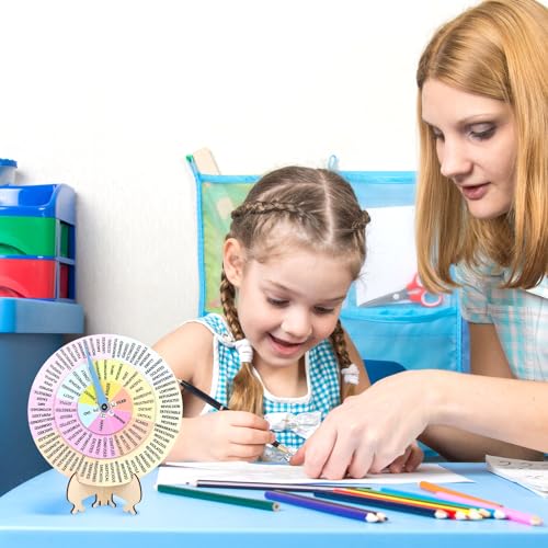 Roda de sentimentos com suporte, 19 cm de madeira, roda de emoção, quadro giratório de sentimentos,