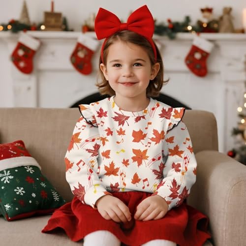 Toddler Kids GirlS Crewneck Sweatshirt Ruffle Long Sleeves Pullover Tops Spring Fall Clothes2