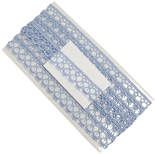 AERZETIX - C67753 - Cinta galón de encaje 2 metros x 18mm - color azul claro - ropa confección mercería pasatiempo creativo faldas decoración costura ornamento - en algodón