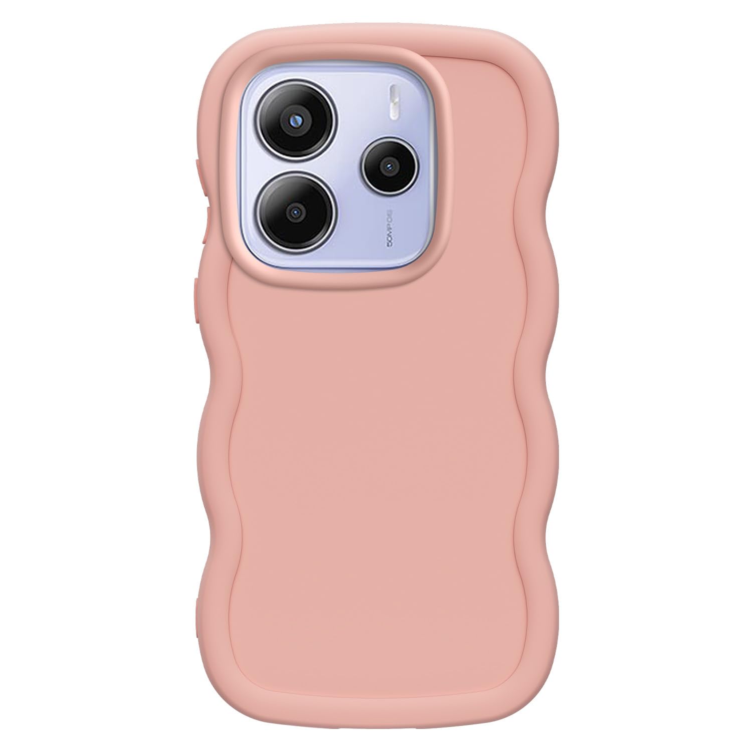 Custodia Per Xiaomi Redmi Note 14 4G Con Cornice Ondulata - Morbida TPU Antiurto, Rosa - Antimpronta E Antiscivolo - 4