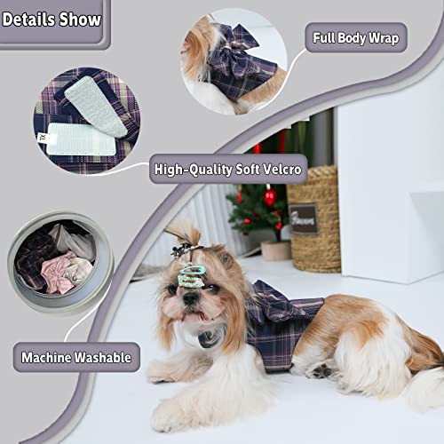 Mesheen Dog Harness And Leash Set For Small Dogs And Cats Made Of Comfortable Customized Jk Plaid Fabrics, Non Deformable Handmade 3D Bow On The Skirt Let Your Furry Baby Become A Cute Princess… #TOP4