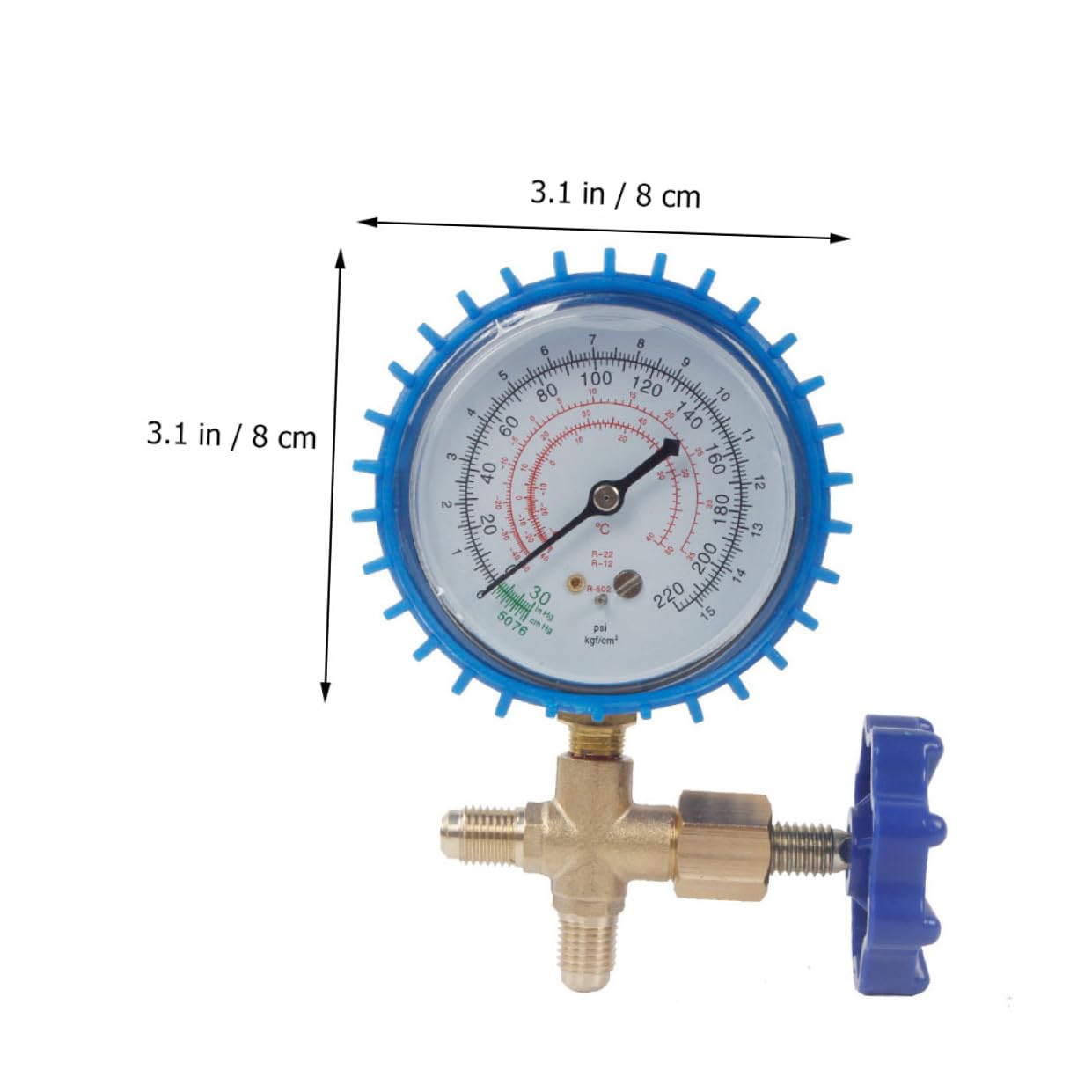 Abaodam Automotive Ac Manifold Gauge Set with Pressure Tester, Silicone Hose Kit for Car Repair and Recharge, HVAC Refrigeration Diagnostic Tool Random Color