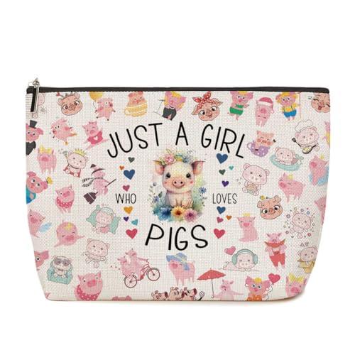 Funny Pig Gifts, Farm Animals Pig Makeup Bag Animal Lover Gifts, for Women Nurse Day Graduation Birthday Pig Stuff, for Female Teen Girls Pig makeup bag Lovers Sister Niece Best Friend Daughter Niece
