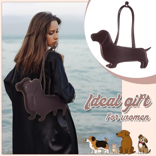 Dachshund Bag, Gifts for Women Purse Dachshund Dog Shaped Shoulder Bag Cute Pet PU Leather Tote Handbag for Puppy Lovers Mom Daughter Friends Weiner Sausage Dog Birthday Gifts4