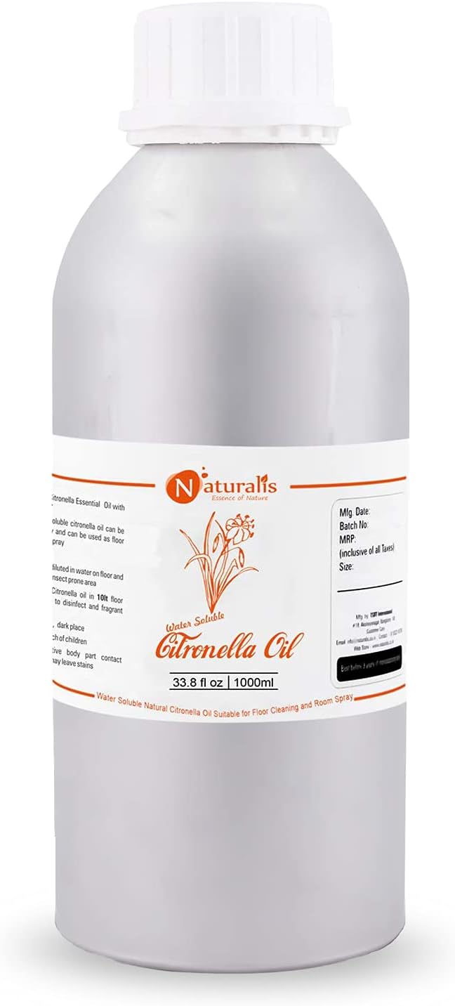 Naturalis Essence of Nature Water Soluble Natural Citronella Oil Suitable for Floor Cleaning and Room Spray 1000ml