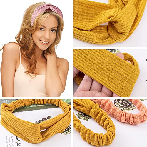 Feqo 18 Pieces Headbands For Women Cross Twsit Headbands Stretchy Hairbands Boho Headwrap Headband Streth Twisted Headband Colorful Criss-Cross Headbands Women Cross Turban Headbands #TOP3