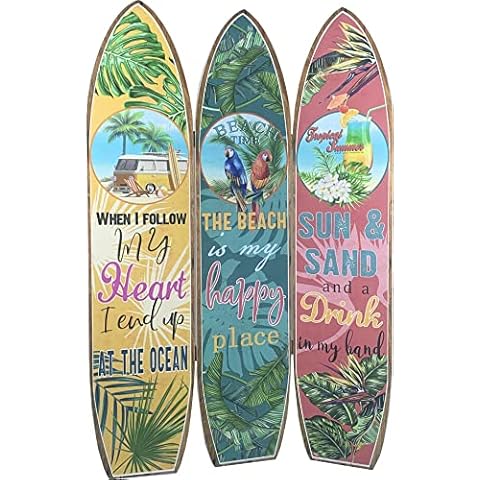 LANDCHY Surfboard Shaped Room Divider Beach Theme Privacy Screens Double-Sided Painting 3-Panel Foldable Portable Room Separating Divider Partitions and Dividers Freestanding Home Decor 71'' Tall Cover