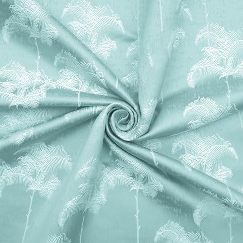 Image of Story@Home Window Curtains 5 Feet Long Set of 1 | Room Darkening Curtain | Floral Printed | Thermal Insulated Curtain for Living Room | (116 X 152 Cm, Aqua & White) | Perfect for Home Decor