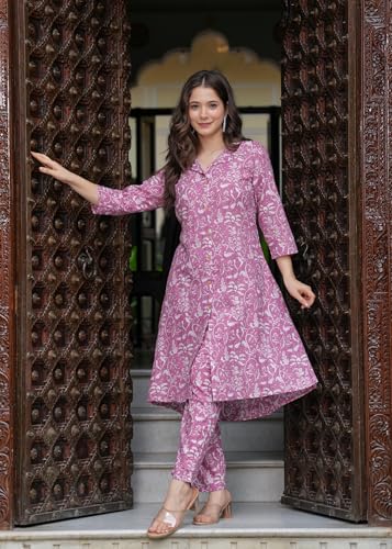 Image of Women Printed Rayon Coord Set for Casual, Office wear|3 /4th Sleeves