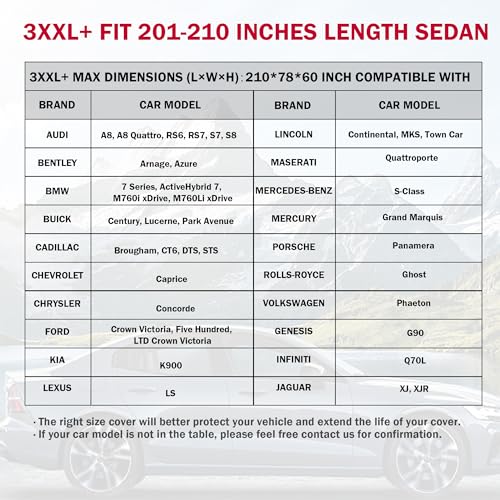 Image of Waterproof Car Cover for Automobiles All Weather - Coverado Car Cover Heat Protection with Zipper Door, Cotton Backing Snowproof UV Protection Windproof, Universal Fit for Sedan (201 inch-210 inch)