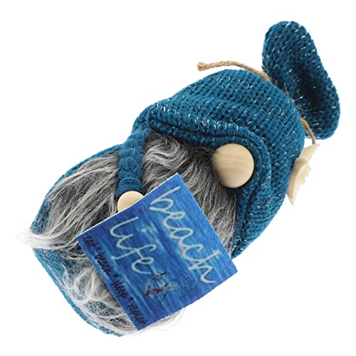 Amosfun Rodolfo Marino Enano Playa Felpa Solar pigamia Praia Adornos Beach Duendes costero decoración de la Bandeja escalonada Decoración de muñecos de Peluche. paño Blue