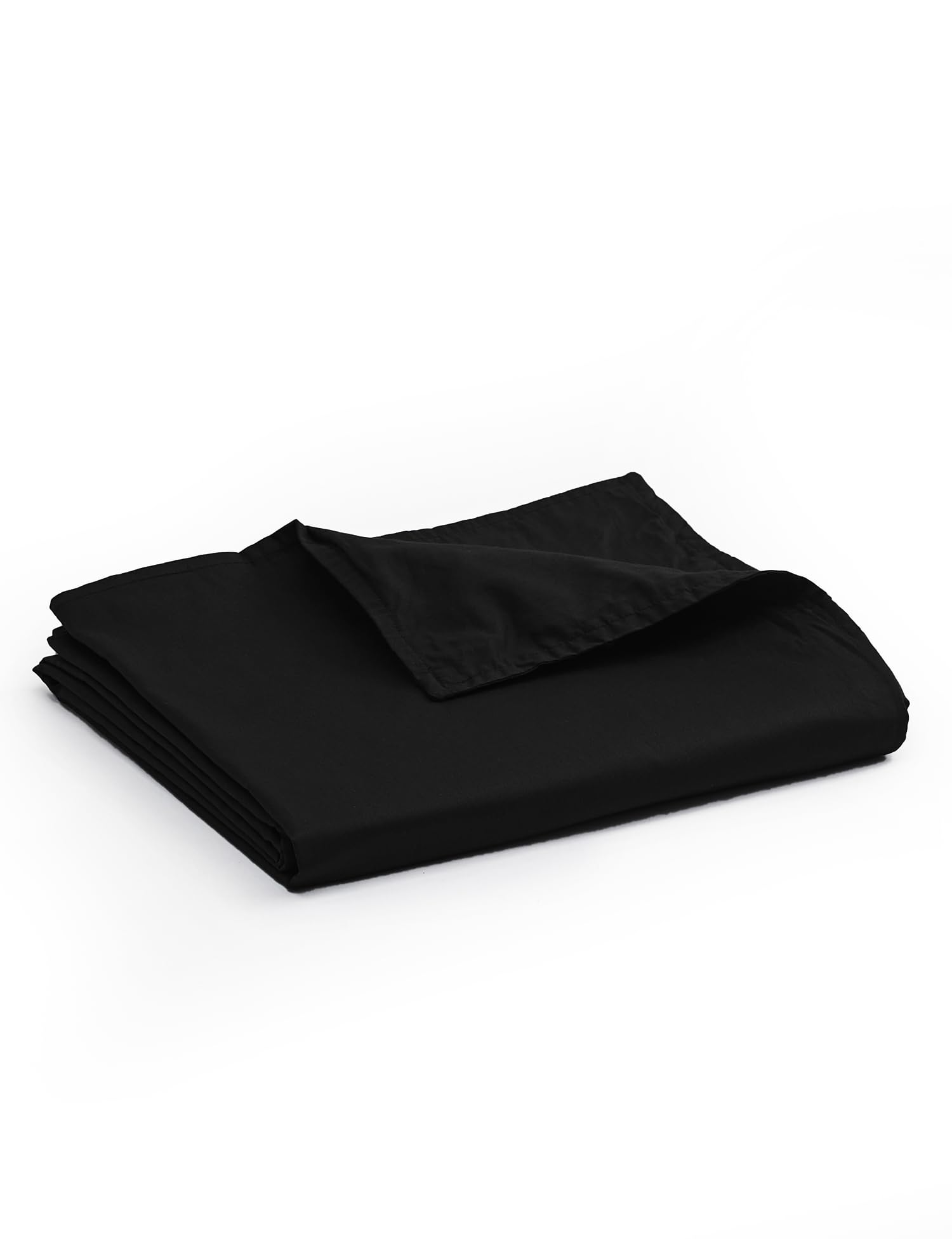 YnM Exclusive Cotton Duvet Cover for Weighted Blankets with 16 Strings (Black, 60"x80")