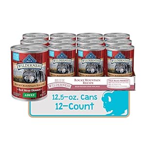 Blue Buffalo Wilderness Rocky Mountain Recipe High Protein, Natural Adult Wet Dog Food, Red Meat 12.5-oz cans (Pack of 12)