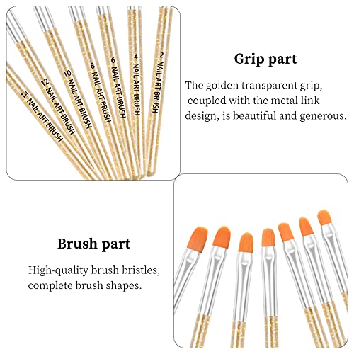AvoDovA 7 Stück Nagel Pinselset, Malerei Pen für Gelnägel Pinselset, UV-Gel Nagel Pinsel Gelnagel Pinsel, Nagelpinsel UV Gel Nagel Acryl Pinsel Nail Art Nagel Kunst, Nagelbürste für Nägel Nailart (B) – Bild 3