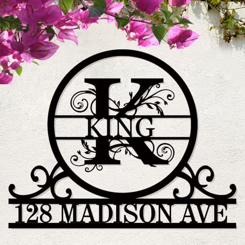 Custom Family Name Address Sign, Large Metal Address Signs