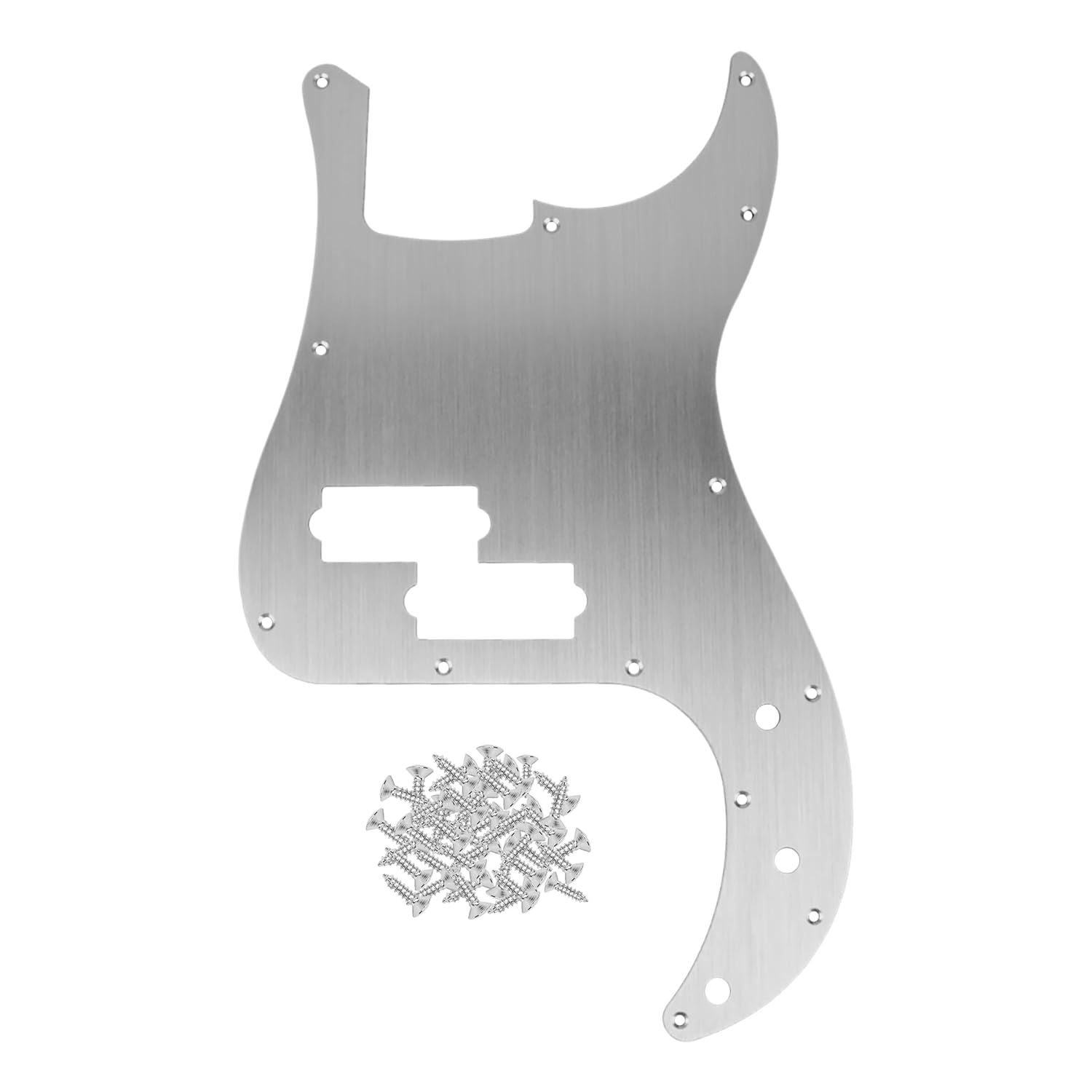 DIAO79NI 13 Hole P Bass Style Pickguard PB Scratch Plate Bass Pickguard Compatible with USA/Mexico Precision P Bass, Chrome