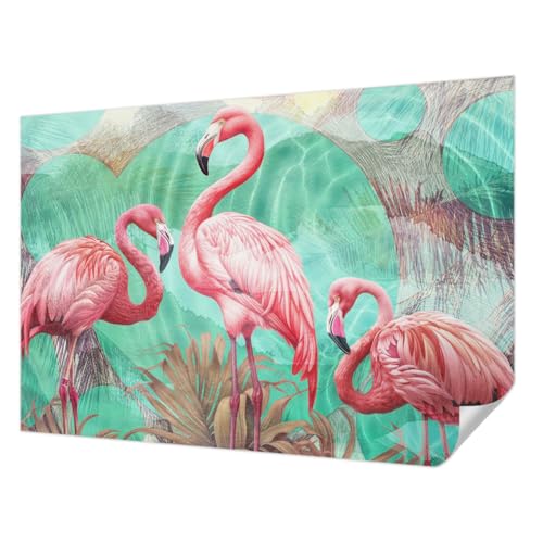 Papier peint autocollant 152x104 cm avec motif oiseaux exotiques pour salon