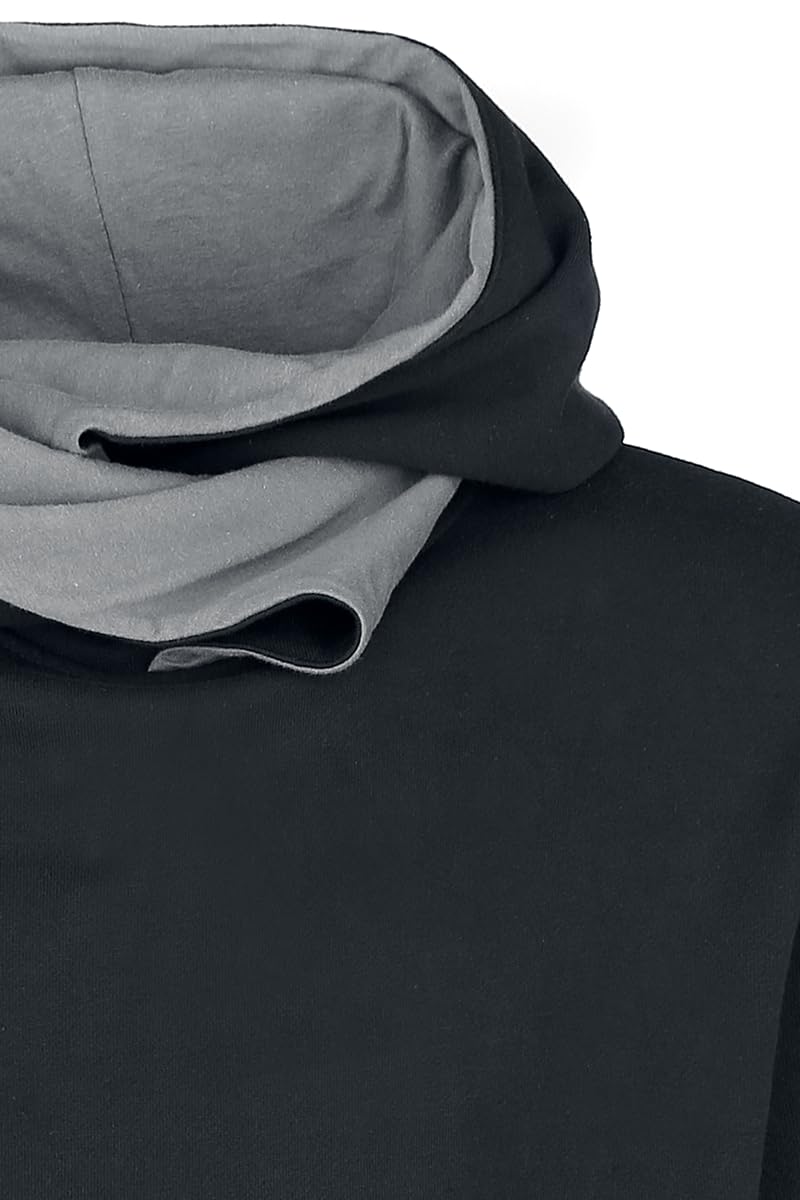 Black Premium by EMP Herren schwarzer Hoodie mit hohem Kragen