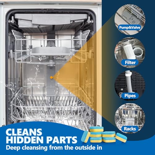 Dishwasher Cleaner and Deodorizer Tablets 24 Pack Deep Cleaning Descaler, Septic Safe, Natural Dish Washer Machine Tablets for Limescale, Mineral Buildup, Odor, Smell - 12 Month Supply - Thumbnail 4