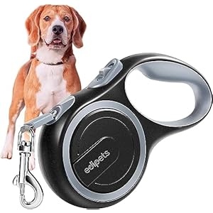 Edipets, Laisse Chien, Enrouleur, Rétractable, 5 et 8 Mètres, Laisse Flexible pour Le Dressage et la Promenade (Gris, 8 mètres)