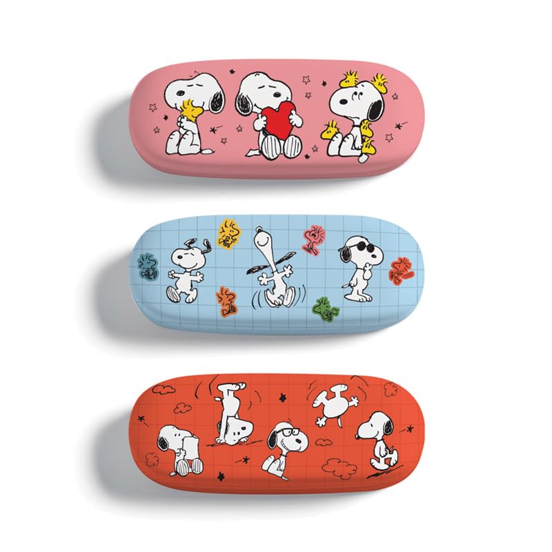 Puckator Funda para gafas Peanuts Snoopy & Woodstock – Funda suave para gafas de sol para mujer – Estuche duro para gafas de sol para hombre – Estuche para gafas de sol – EDC