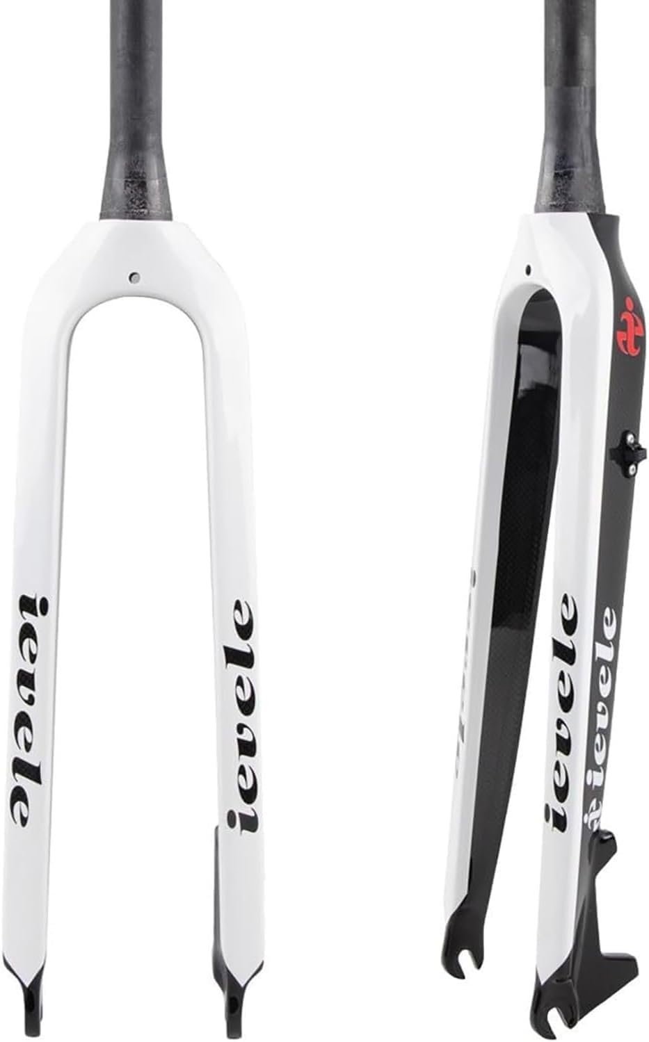 AZQOHMIS Carbon Fibre MTB Rigid Fork 26/27.5/29in Disc Brake Mountain Bike Fork 1-1/2in Tapered Bicycle Front Fork QR 9mm White,26in
