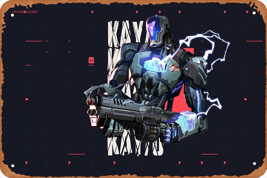 Valorant, Kayo Game Poster Home Wall Art Decoración Retro Metal Tin Sign 8x12 pulgadas