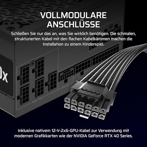 CORSAIR RM850x Geräuscharmes Vollständig Modulares ATX-Netzteil – Schwarz – Ansicht 5