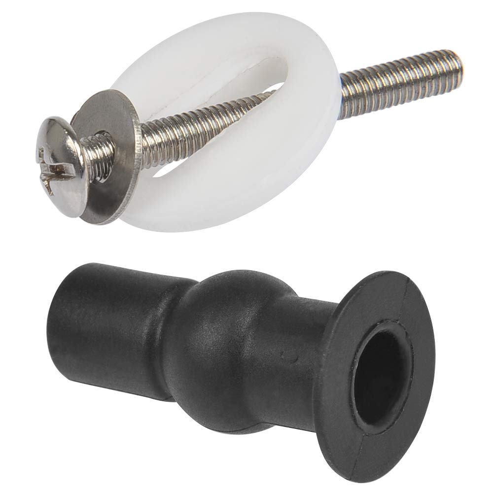 FOCCTS 4 Pack Toilet Seat Fixing Screws, Universal Toilet Seat Bolts Kit with Expanding Rubber Top Nuts and Bolts for Top Mounting Toilets Seats Hinges