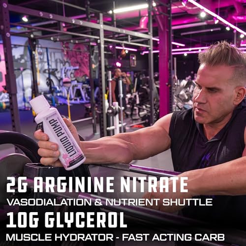 Image of Liquid Pump - Glycerol and Arginine Nitrates for optimized pump pre-workout liquid caffeine free non stim pre-workout for energy and performance and nictic oxide booster | Pink Fruit Chews flavor