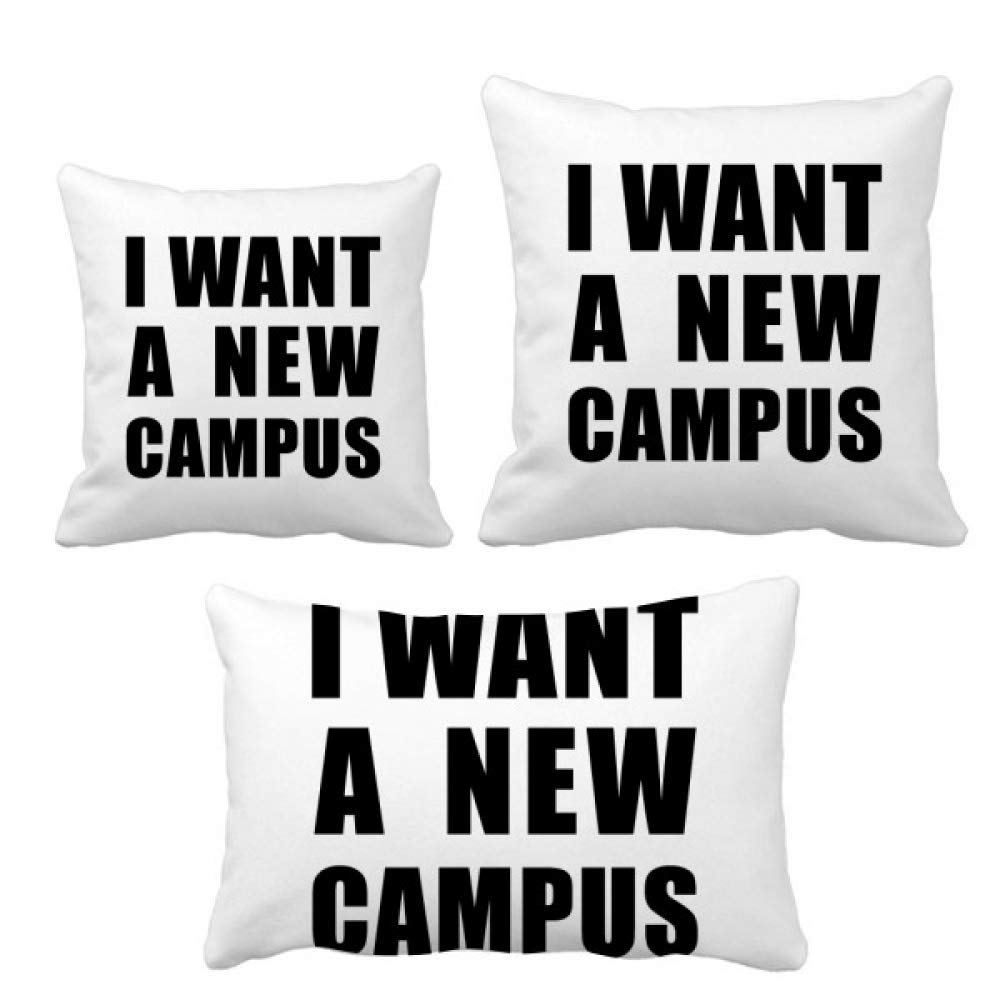 DIYthinker I Want A New Campus, set di cuscini con inserto per cuscino, decorazione per la casa e il divano