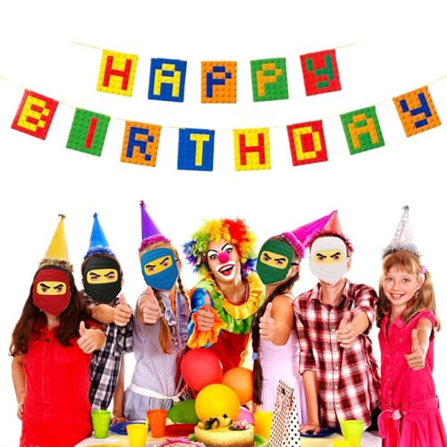 JOJOZEER Maske Kinder Filz Masken, 5 Stück Cosplay Masken Kinder Geburtstag Deko Charakter Masken Passen Halloween Cosplay Kindergeburtstag Party Dress Up Party Supplies Deko (Nin)