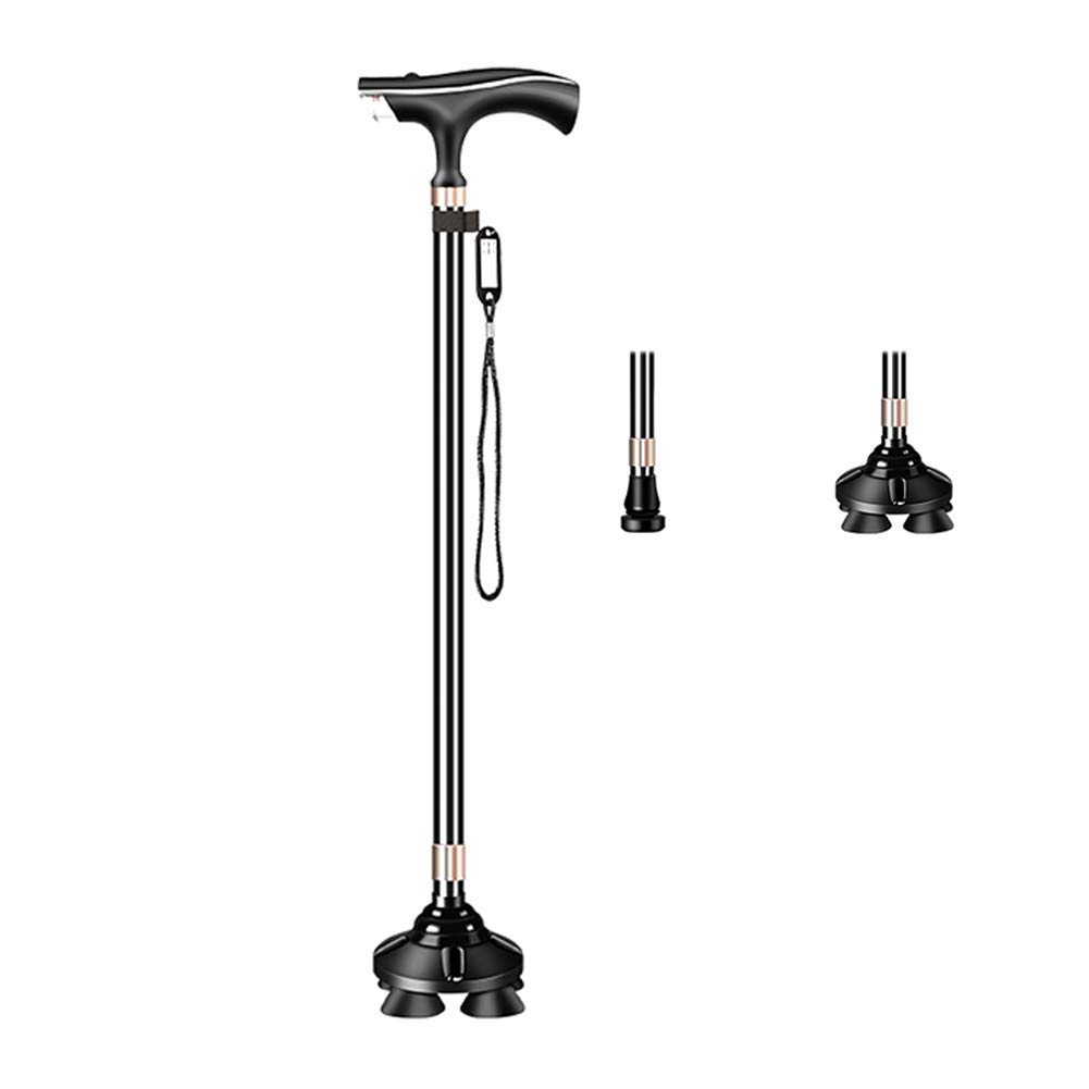 Bastones para Mujer Ligeros con Luz LED con Dispositivo de Alarma y 2 Bases Antideslizantes Interesting