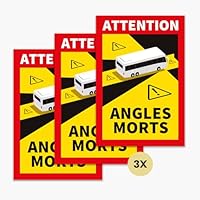 Angles Morts Magnetschilder für Wohnmobile 3er Set | Toter Winkel Schilder | magnetisch haftend | 25 × 17 cm | gemäß französischer StVO | UV- & wetterfest | Made in Germany