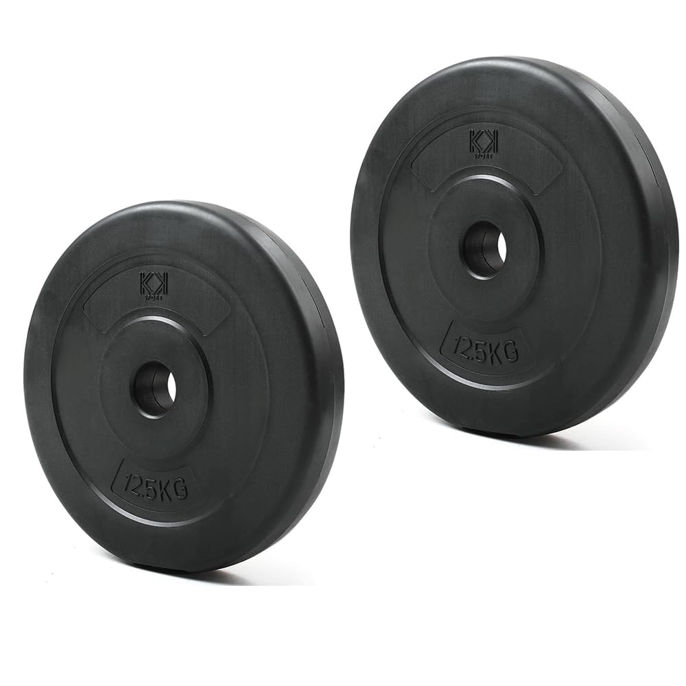 KK Vinyl Weight Plate Set. 1 Inch Vinyl Weight Disc Pair. 2 x 2.5kg, 5kg or 10kg Barbell Weight Plates. Dumbbell Plates for Home or Gym Training or Weightlifting. (2 x 1.25kg = 2.5kg)