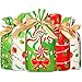 Christmas Drawstring Favor Bags Christmas Plastic Treat Candy Bag Xmas Goodies Gift Bags for Kids Birthday Snack Wrapping Christmas Party Favors Decor (40 Pcs, Candy Style)