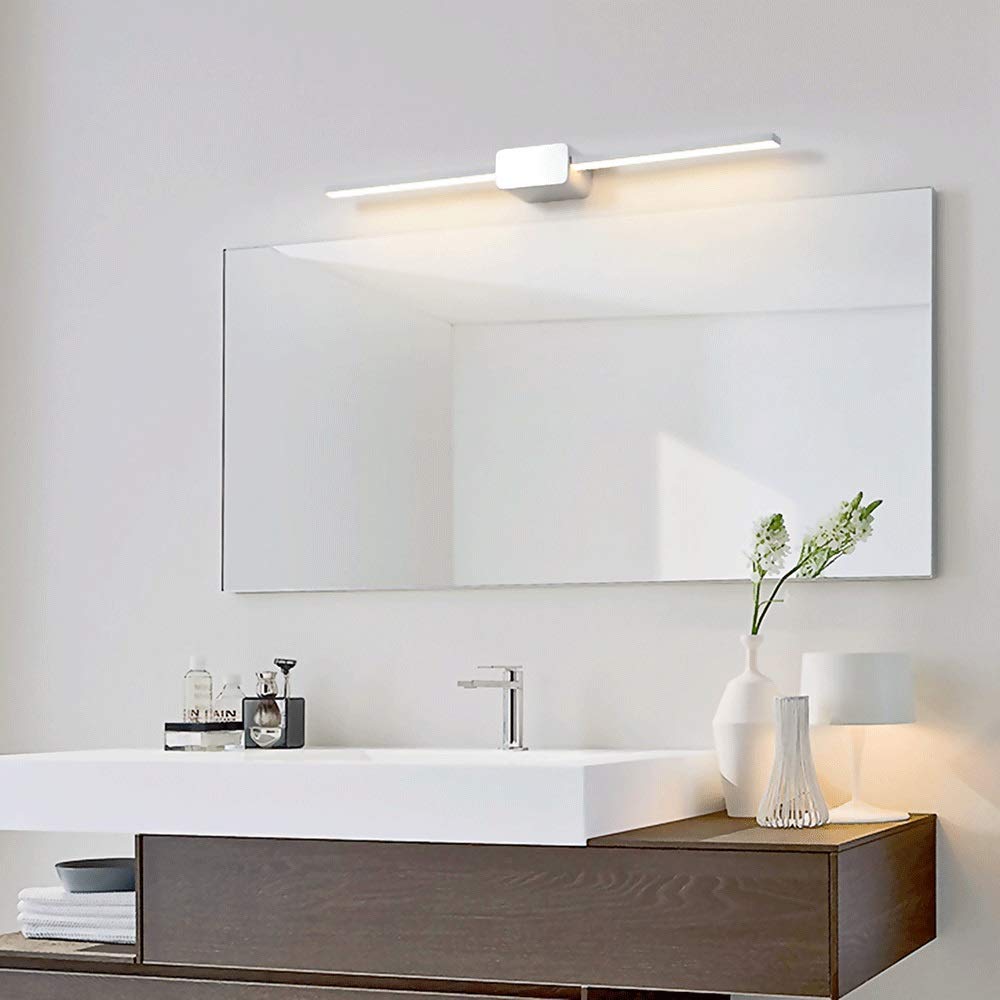 LED-Spiegellampe, Make-up-Beleuchtung, Warmweiß 3000 K, Spiegel-Frontleuchten, Badezimmer-Spiegellampe, Schrankleuchte, 9 W, Nicht dimmbar, Weiß 40 cm [Energieklasse A+++]