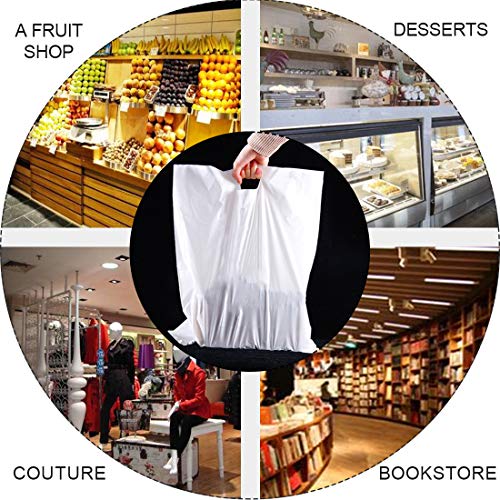 OHAHA 180 PCS Merchandise Bags,Thick Sturdiness of Glossy Plastic Bags with Handles,Plastic Retail Bags,Plastic Shopping Bags,12x15 inch,White, Pink,Blue