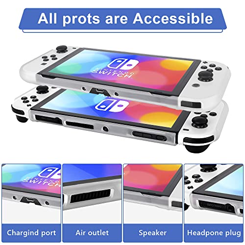 Findway Switch Oled Case Compatible With Nintendo Switch Cover Case Accessories Soft Tpu Crystal Clear Transparent Shock Absorption Technology Bumper Protective For Switch Oled Model #TOP4