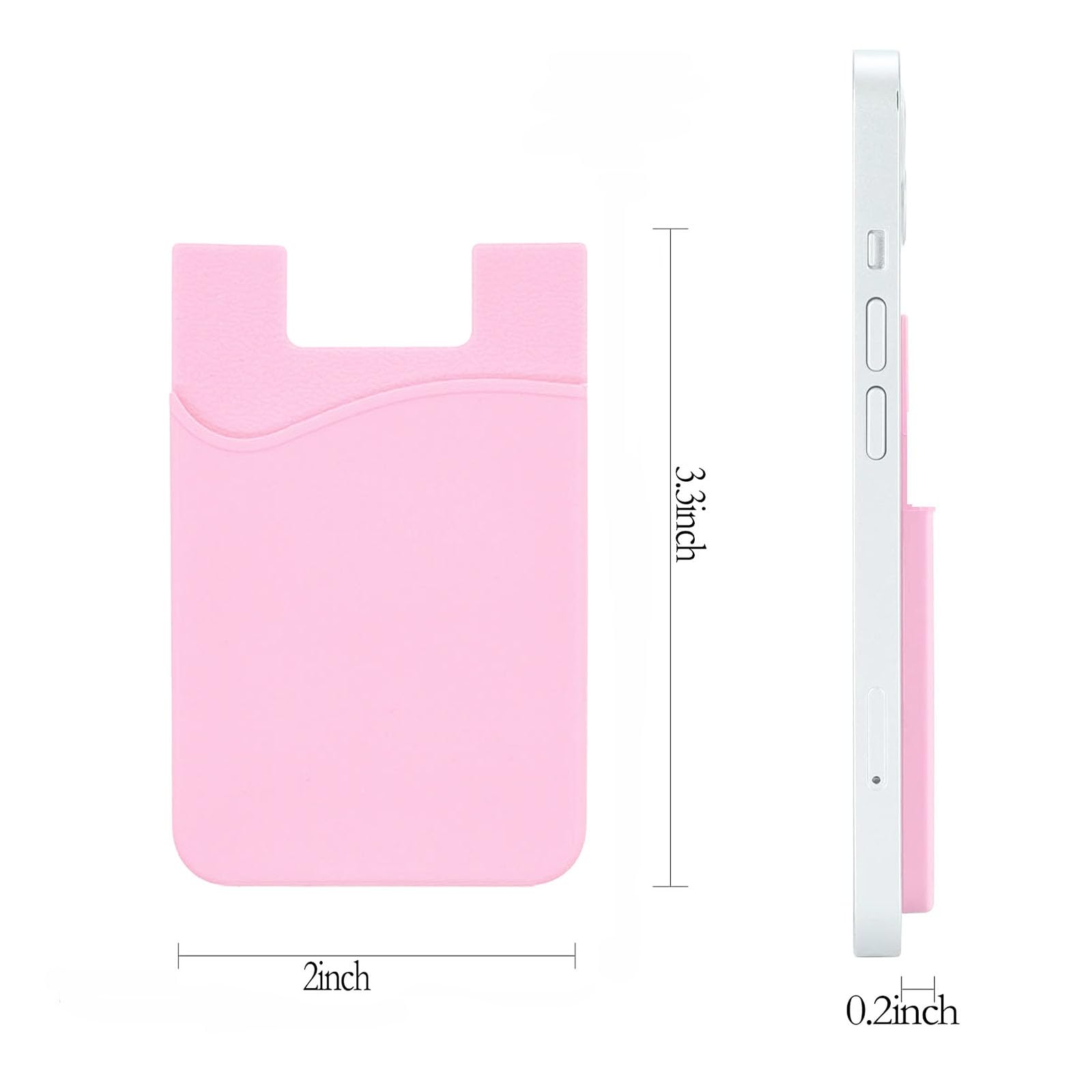 Confezione da 4 porta carte adesive per telefono, in silicone, autoadesivi, per retro del telefono, portafoglio per cellulare, carte di credito, Nero Bianco Grigio Grigio Chiaro, ALL PHONE,