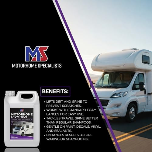 Motorhome Specialists - Snow Foam 5L - Thick Foaming Pre-Wash for Motorhomes, Caravans & Campervans - Paint-Safe Detergent for Tough Dirt Removal