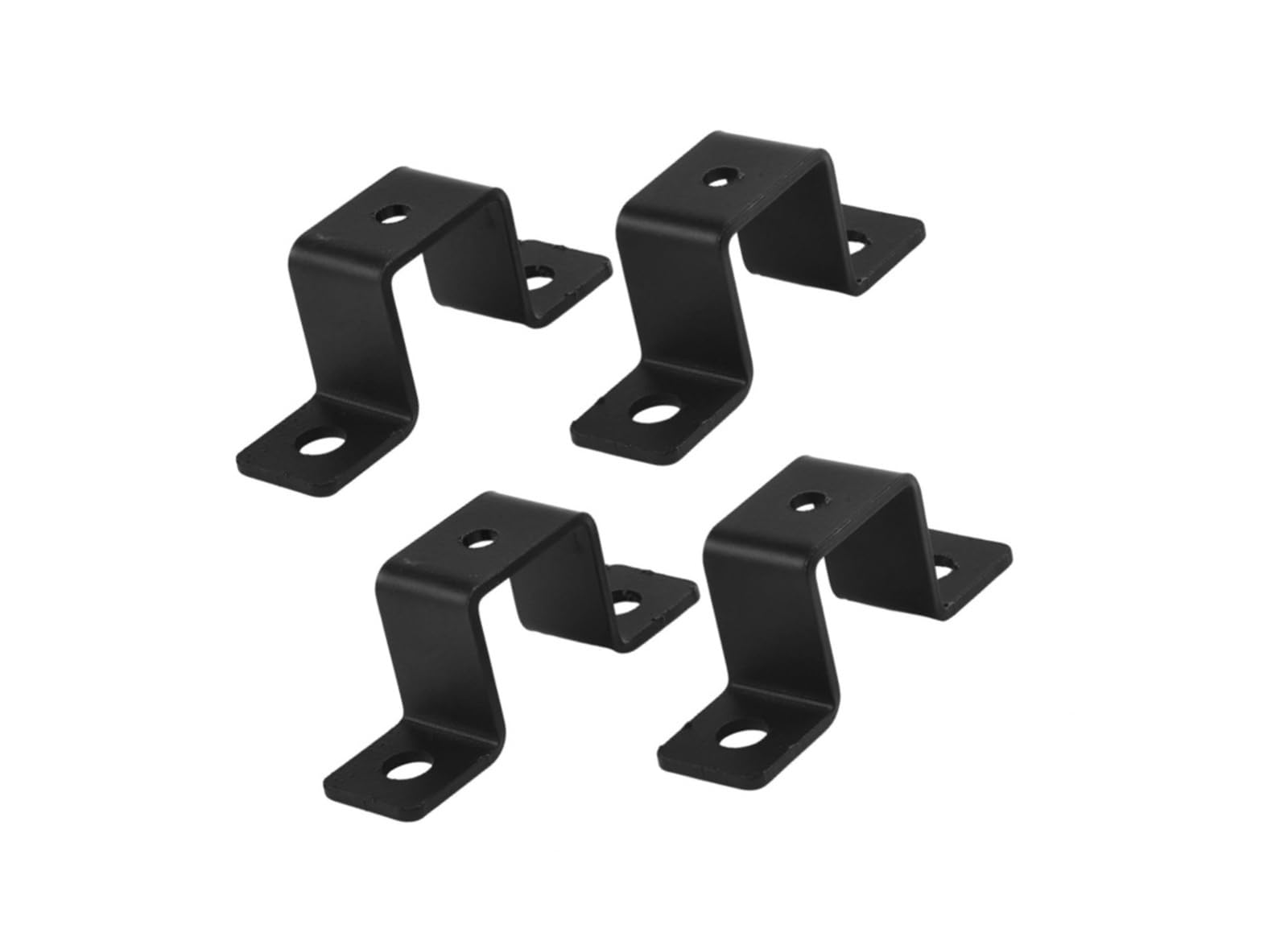 Square Pipe Clamp, U Shaped Connector Bracket Square Pipe Clamp Steel Black 1in 2in 2-4 Pack(4pcs 1in)