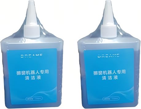 7.1 fl oz 230 ml cleaning solution for window cleaning robots. Compatible with Dreamy C1 Station, C1 Window Cleaning Robot Accessories, Cleaning Fluid 8.1 fl oz 230 ml, 2 pcs
