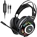 Produktbild Monster Mission V1 PS5 Gaming-Headset, Gaming-Kopfhörer mit verstellbarem Winkel, Mikrofon, buntes RGB-Licht, adaptives Federungs-Kopfband, kompatibel mit PC/Mac/PS4/PS5/Xbox One (schwarz)