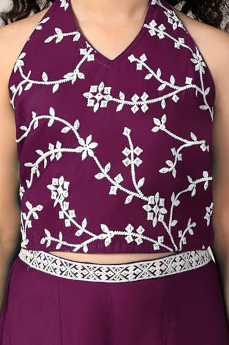 Image of Fashion Dream Girls Silk Blend Ethnic Top & Palazzo Set|Kids Salwar Set|Indo Western