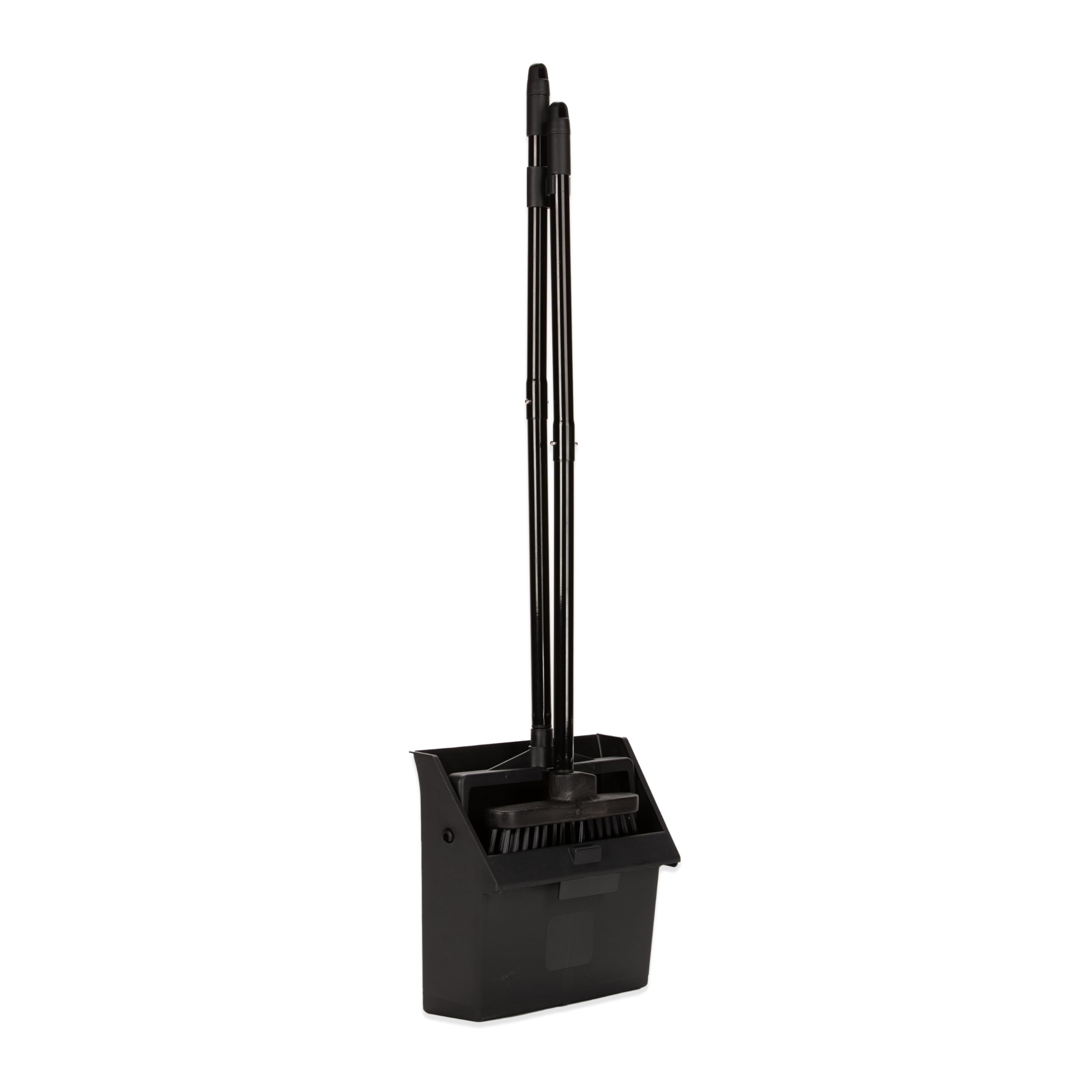 Carlisle FoodService Products Set de Recogedor Vertical Duo-Pan y Escoba, Herramientas de Limpieza Esenciales para Uso Doméstico y Comercial, Mango de 91 cm, 1 Unidad, Negro