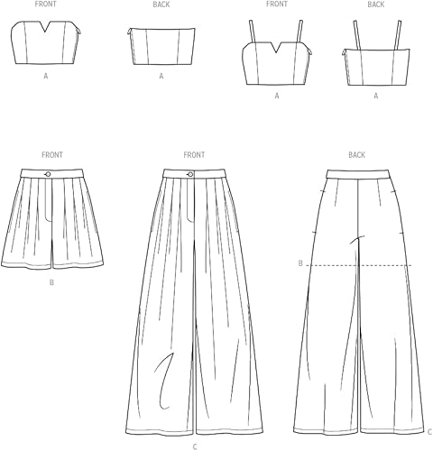 Miniatura 3 de Know Me Kit de patrón de costura para mujer, pantalones cortos y pantalones de pierna extra ancha para mujer, código de diseño ME2028, tallas