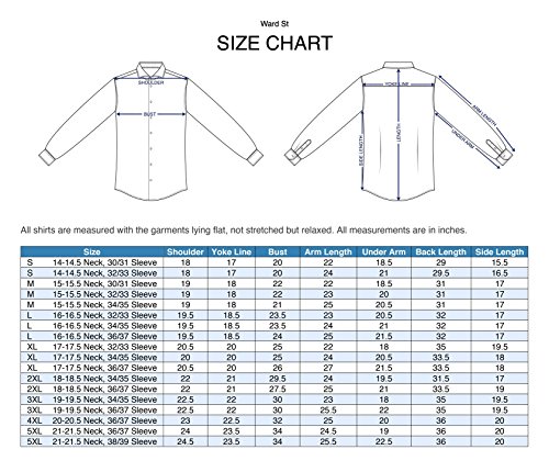 Ward St Men's Regular Fit Dress Shirts, Small, 14-14.5N 30/31S, Khaki #TOP2