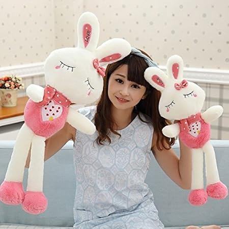 Amazon Co Jp Bears Homeウサギ ぬいぐるみ うさぎ 特大 抱き枕 大きいサイズ可愛い兎 子供のプレゼントふわふわぬいぐるみ 2色 70cm 70 ピンク おもちゃ