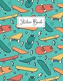  Sticker Book: Sticker Collection Album for Kids - Skateboard Design (Sticker Albums for Kids)